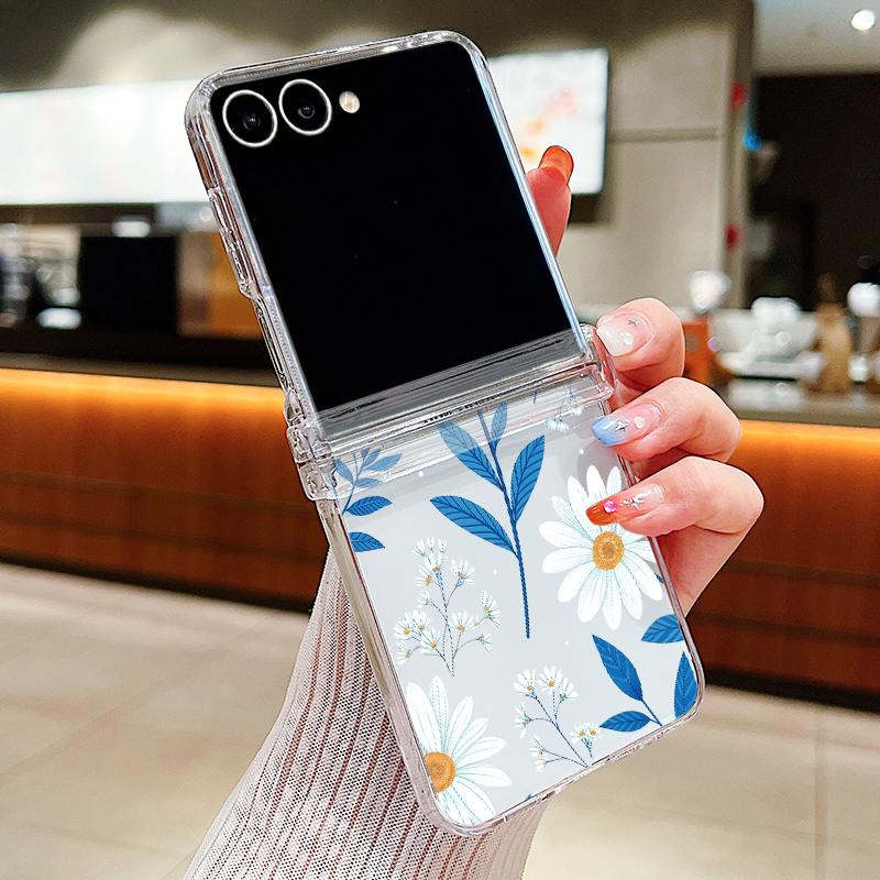 Чехол с тропическими листьями и цветами для Samsung Galaxy Z Fold 8 Ultra 7 6 5 4 Z Fold8 Fold7 Fold6 Fold5 Шарнирный Прозрачный Тонкий Жесткий Складной Чехол для Телефона