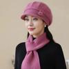 New Women Fashion Winter Warm Suit Female Dandy Hats For Women Casual Rabbit Fur Blend Knit Hat Winter Warm Cap Set