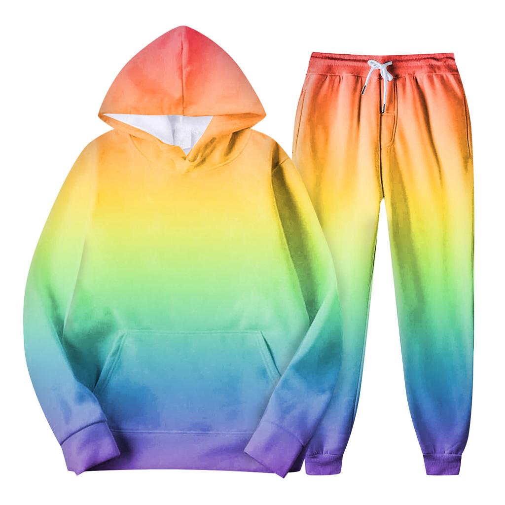 Мужской спортивный костюм с капюшоном, унисекс, двухсекционная одежда для бега, пуловер с длинными рукавами, толстовки с капюшоном + комплект спортивных штанов