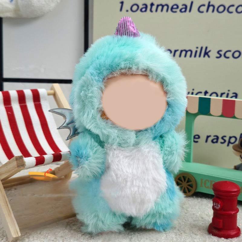 Одежда для кукол 17 см Для Labubu Милый Плюшевый Костюм Динозавра Слона Кошки Комбинезон Кавайная Головная Уборка Игра Переодевание Кук Декор Для Подарка