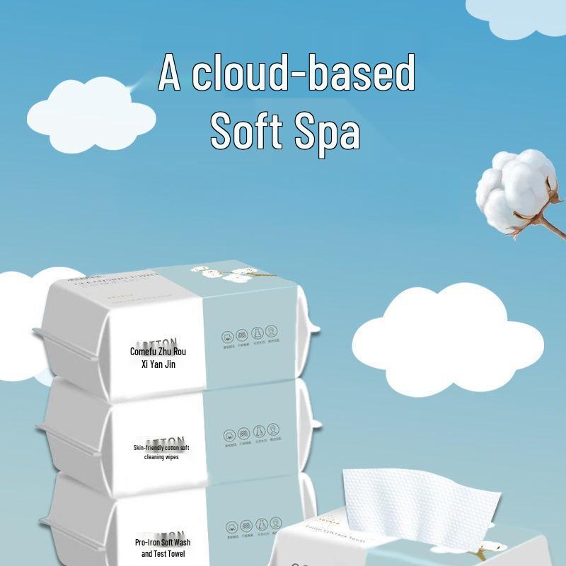 Утолщенные одноразовые полотенца двойного назначения для умывания лица, рук – Мягкие, Увеличенные, Чисто-белые, Сухие и Влажные