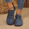 New Women's Flat Shoes Round Toe Flats Lightweight Lace-up Single Shoes Outdoor Casual Shoes 2025 New