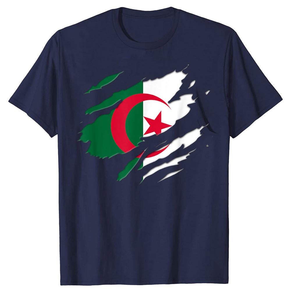 Новая мужская футболка с гордостью Алжирский флаг, оверсайз, с принтом, повседневная, с коротким рукавом, винтажная парная футболка