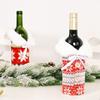 Christmas Wine Bottle Cover Knitted Red Sweater Button Snowflake Christmas Bottle Bag Xmas New Year Gift Kitchen Table Ornaments