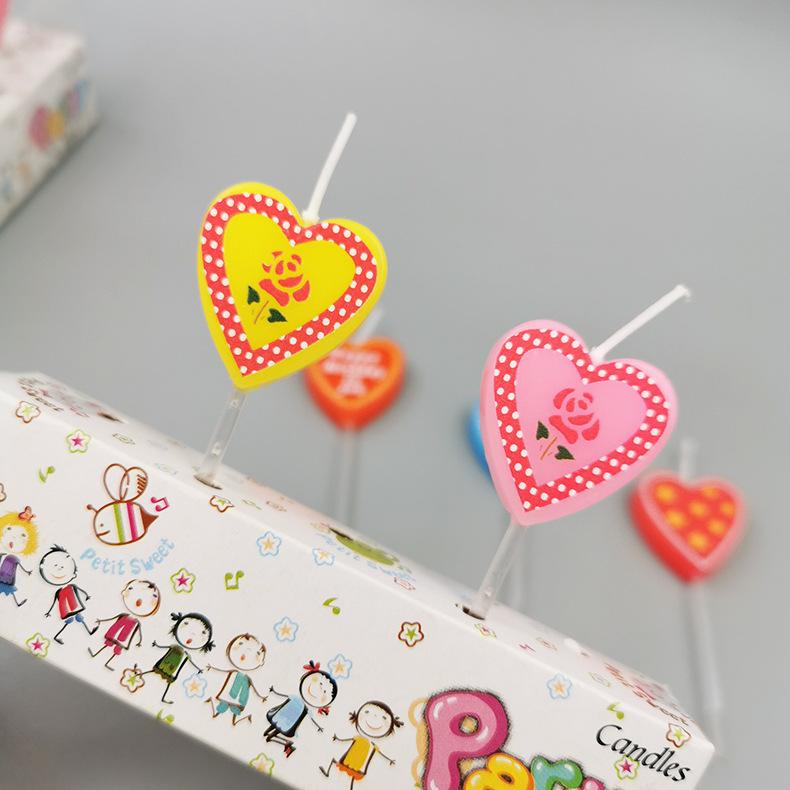 Bell Bright Cartoon Printing Little Love Birthday Candle Color Creative Retro Love Cake Decorative Candle