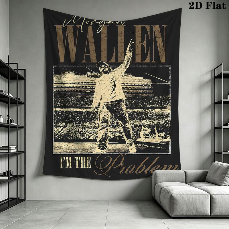 1PC Morgan Wallen Wall Hanging Printed Fabric Blanket Decorative Tapestries for Bedroom Living Room Home Decor