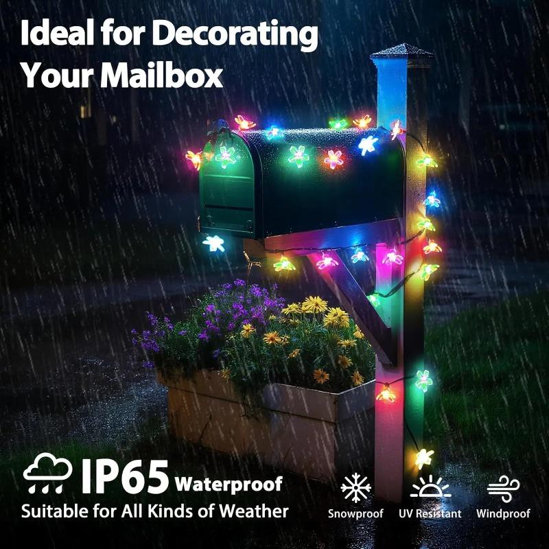Solar Led String Lights Outdoor Cherry Flowers String Lights With 8 Modes Lighting Camping Garden Christmas Decor Solar Lamp