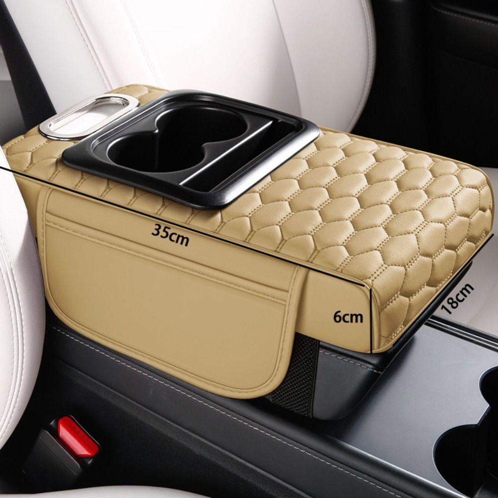 Подушка-подлокотник из искусственной кожи, портативная, для автомобиля, новая, с ящиком для хранения, универсальная