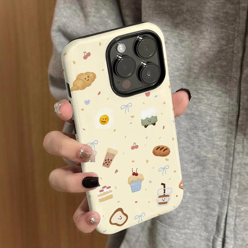 Хлеб кофе применимо Apple 17promax мультфильм милый iPhone16Pro линза все включено 15 два в одном