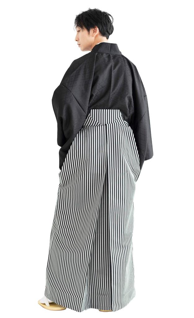 Haori Hakama Set Hakama Hakama Haori Kimono Family [KYOETSU] Men's (No Crest, Black, M)
