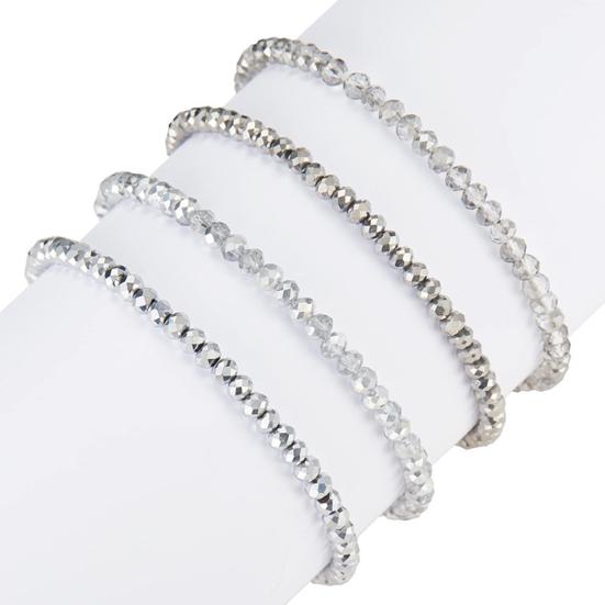 4Pcs/Set Beach Bracelet Fine Workmanship Non-Fading Stacked Bracelet Faux Crystal Versatile Bracelet for Daily Wear