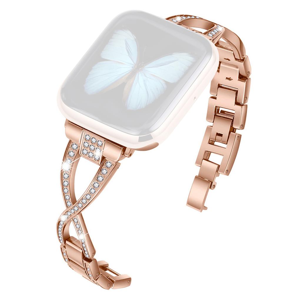 KALEBOL Cross Watch Band for Apple Watch Series 10 9 8 7 SE 6 5 4 3 2 1 42mm 41mm 40mm 38mm Rhinestone Zinc Alloy Wrist Strap