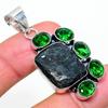 Emerald Natural Diopside Gemstone Handmade Jewelry Pendant 1.97" J1t59