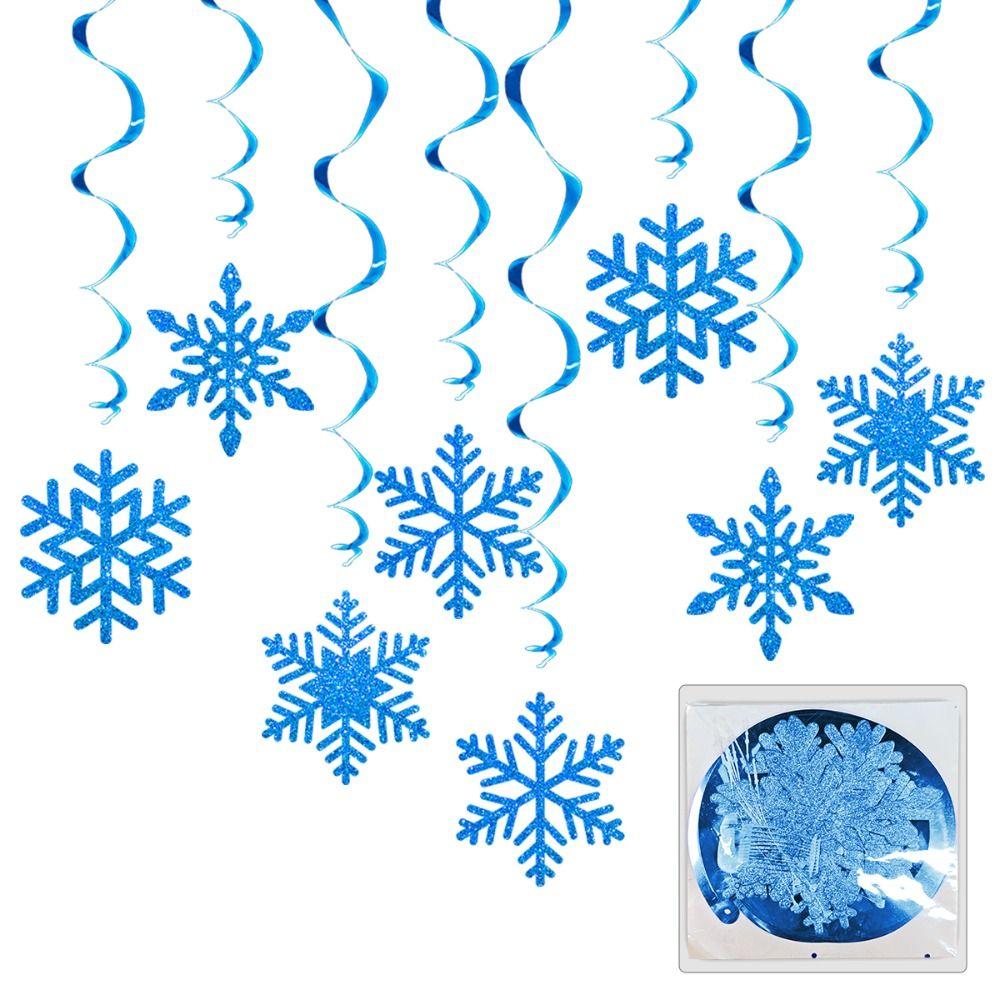 8pcs Swirl Snowflake Hanging Ornament Ceiling Streamers Spirals Hanging Accent  Christmas Tree