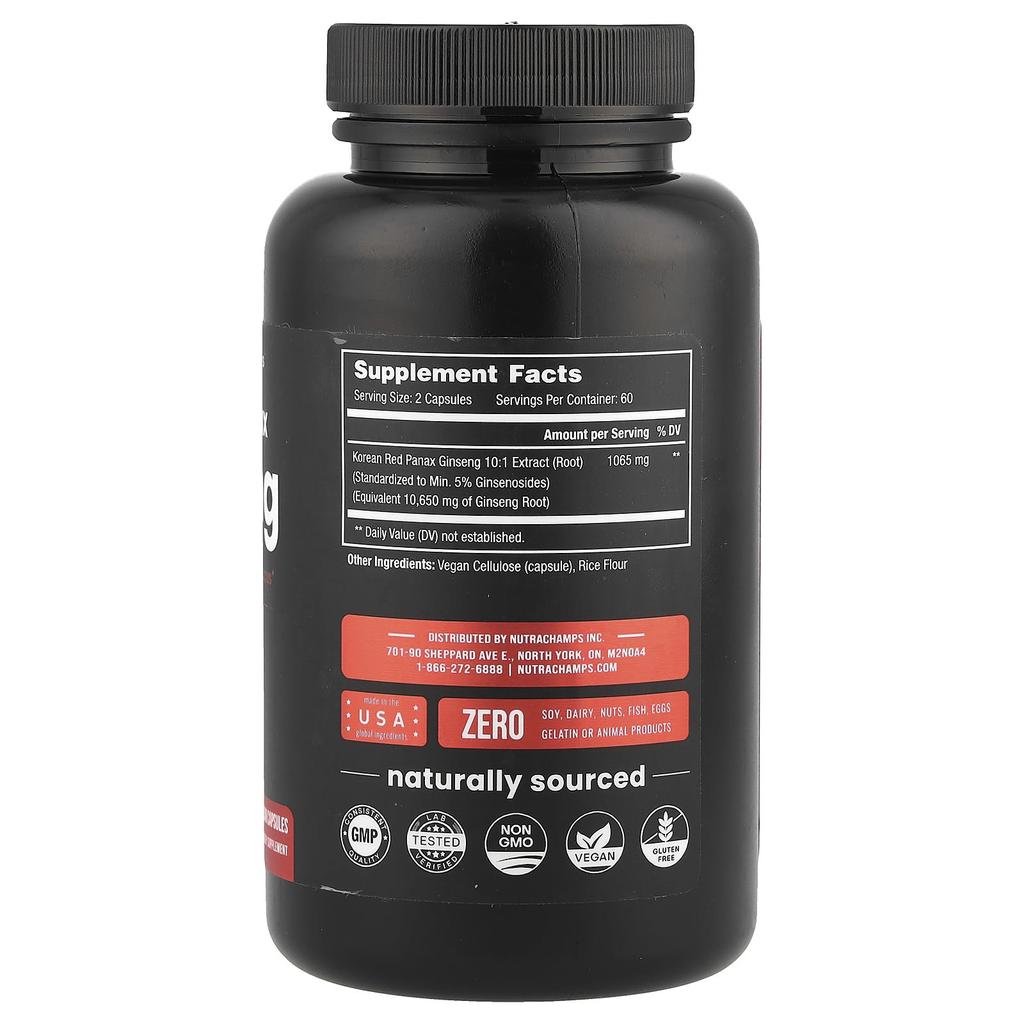 Korean Ginseng, Veggie Capsules 120 Tablets (532.5Mg Per Capsule)