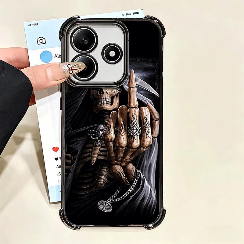 Скелет Жнеца Смешной Стиль Покрытие Чехол для Телефона Для Xiaomi Poco X5 X6 X7 X8 Pro Max F8 Ultra F7 M8 M7 M5S Redmi 15C 15 14C 1