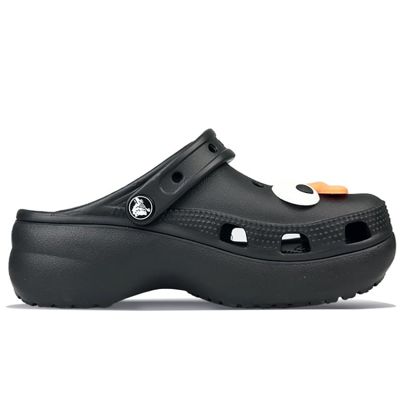 Crocs Classic Platform Clog BNK Bigmouth Unique Personality Trend Skull Cloud Clog Crocs Vintage Beach Hole Shoes Women's Black
