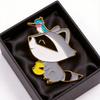 Adorable Cartoon Raccoon and Bird Enamel Pin Set, Daily Wear Metal Lapel Pins Suitable for Backpacks, Blazers