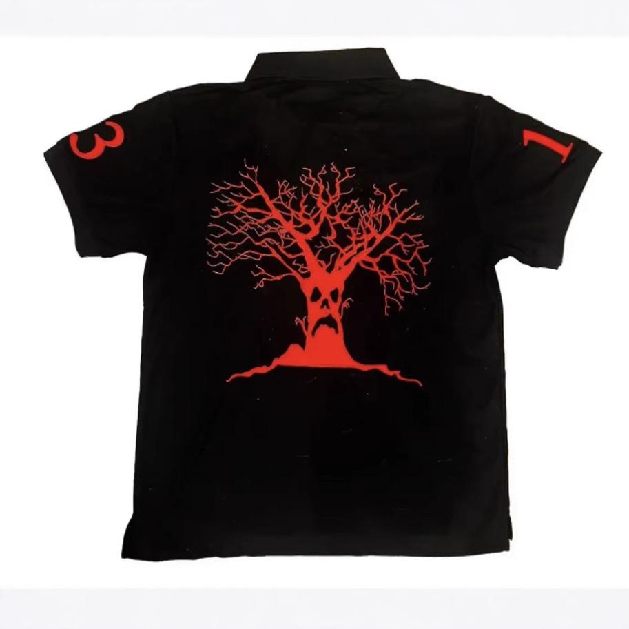 Уличная футболка поло Y2K Футболка мужская женская Харадзюку Хип-хоп Графика с буквами Вышивка Оверсайз рубашка Топы с коротким рукавом