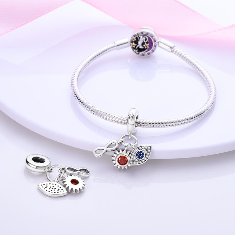 Звездная коллекция, подвески, бусины, серебро 925 пробы, солнце, звезды, луна, висячие подвески, подходят для оригинальных ювелирных изделий, браслета, ожерелья