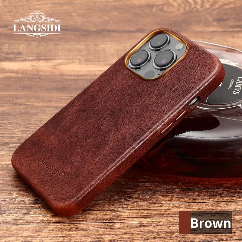 Чехол Magsafe из натуральной кожи для iPhone 15 14 13 Pro Max 14 Plus с магнитной беспроводной зарядкой и полной защитой задней крышки