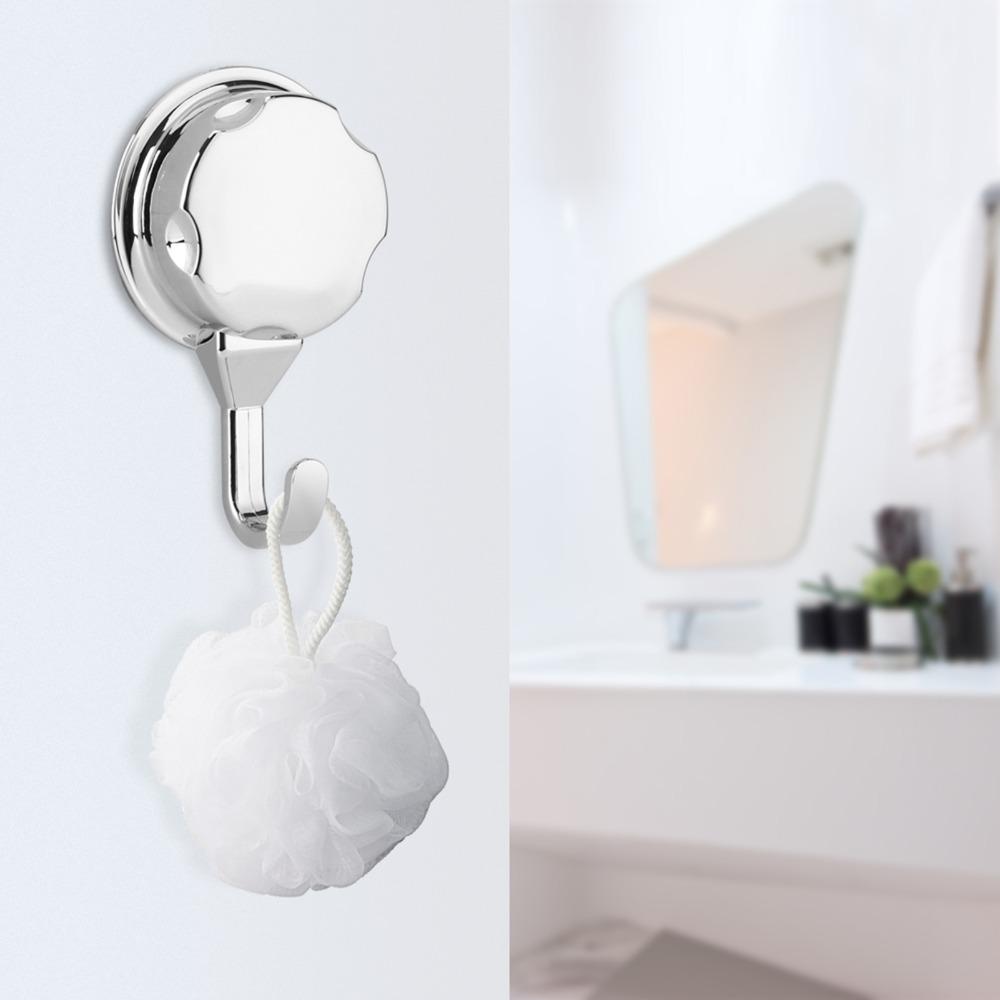3 PCS Silver Suction Cup Hook ABS Towel Hook Convenient Robe Hook  Flat Smooth Surface