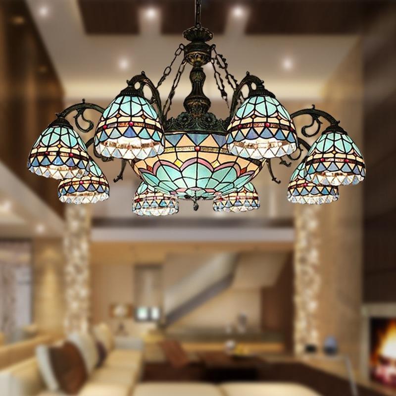 Люстра в средиземноморском стиле, люстра для гостиной, современная спальня, столовая, кабинет, освещение, творческая личность, американские лампы