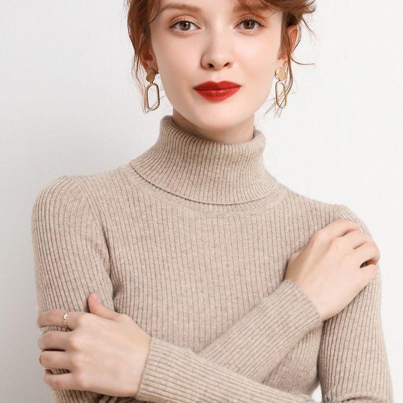Hirsionsan элегантный базовый вязаный свитер женский 2021 облегающий женский теплый трикотаж повседневные пуловеры женский однотонный джемпер