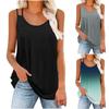 Tank Tops for Women Summer Pleated Loose Shirt Double Strap Scoop Neck Sleeveless