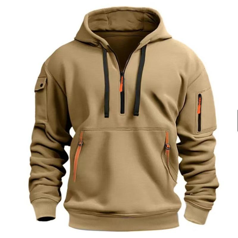 2025 Men's Clothing Hoodie, Multi-pocket Zipper Loose Casual European Size Pullover Hoodie Fashion Spring Fall Clothing