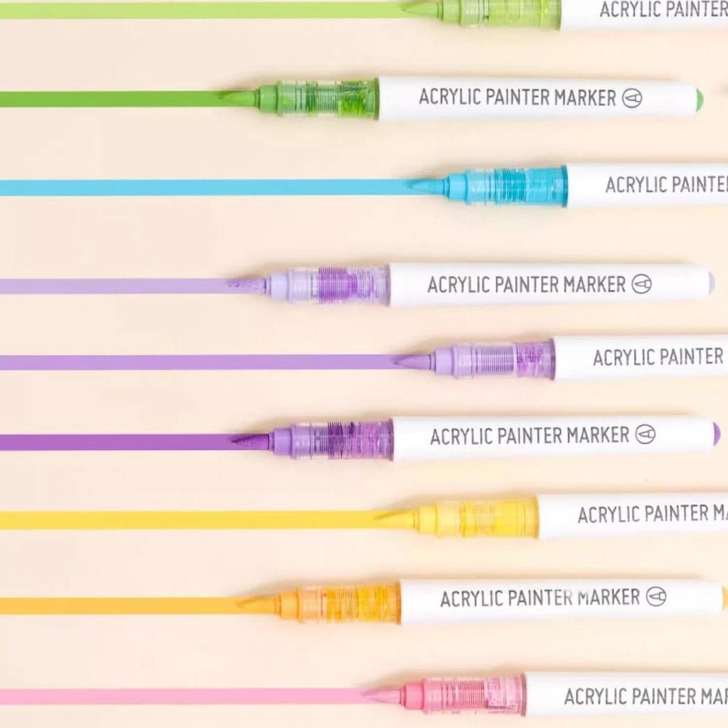 Набор из 9 акриловых маркеров для рисования, многоцветная мягкая кисть для рисования, поделок своими руками, школьных художественных принадлежностей