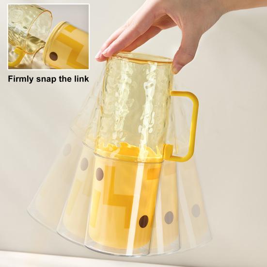 Большой стакан для полоскания рта 3 в 1, портативный дорожный стакан с разделителем, прочный корпус, защелкивающаяся конструкция, компактный, легкий стакан для полоскания рта