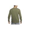 Nike Футболка с длинным рукавом, однотонная, быстросохнущая, с круглым вырезом, мужская, оливково-зеленая FB8586-222