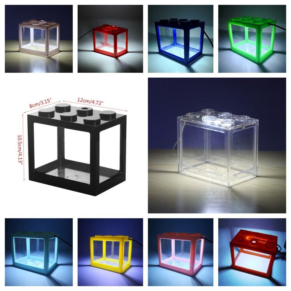 USB Мини Аквариум Рыбный Бак Мини Микро Ландшафтный Ящик Домашнее Украшение Маленький Эко Цилиндр Офис