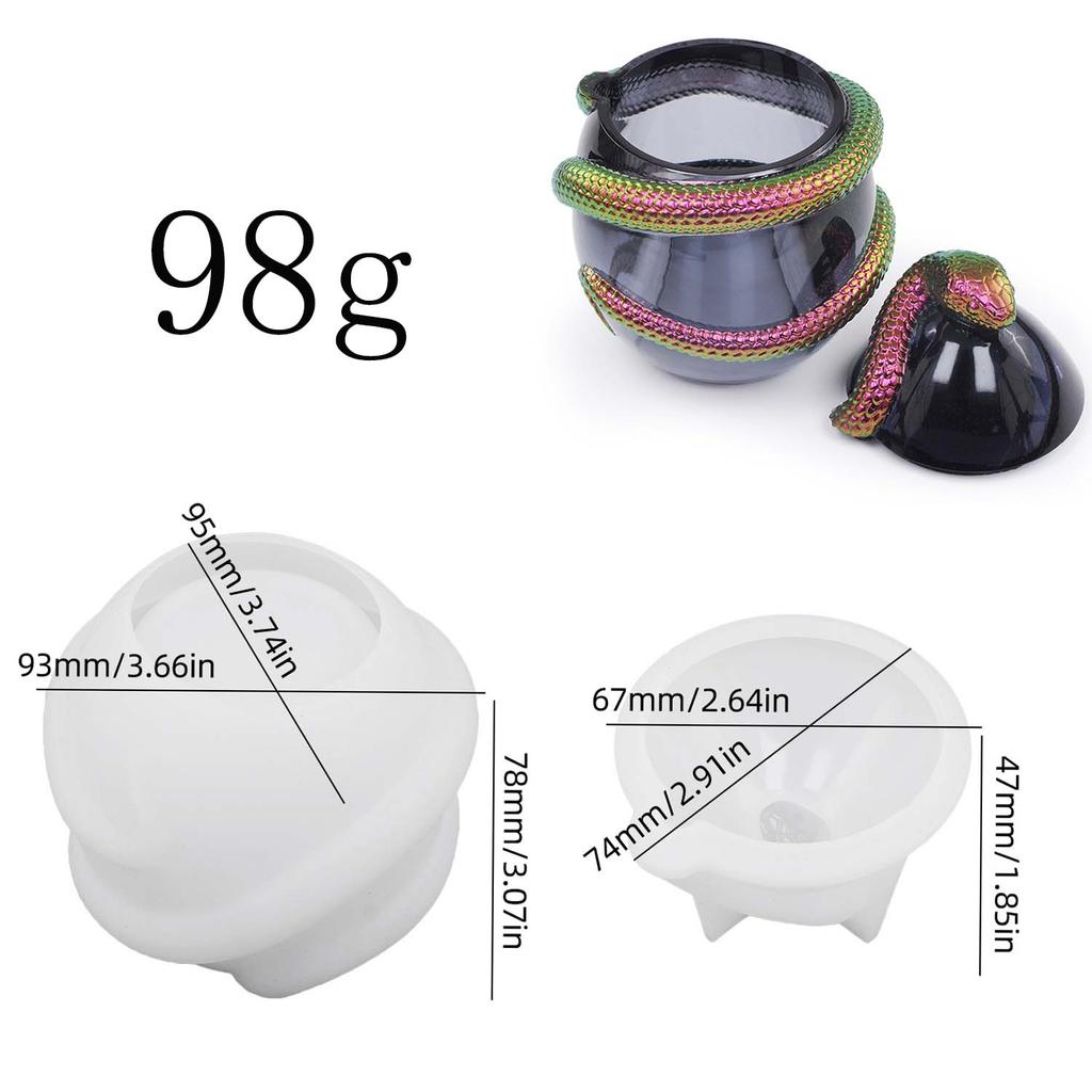 Fun Snake Egg Candle Jar Silicone Molds DIY 3D Easter Egg Shape with Lid Set Making Resin Mould Plaster Craft Party Ornaments