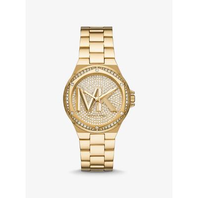 Часы Lennox Pavé Logo с логотипом золотого тона MK7229