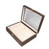 Wooden Jewelry Box Transparent Lid Jewelry Storage Organizer Multiple Compartments Portable Travel