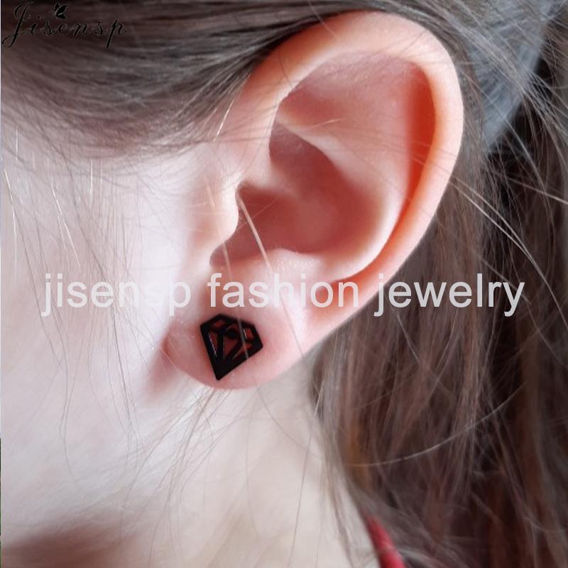 Small Stainless Steel Earrings Women Punk Jewelry Fashion Moon Leaf Scissors Snow Mountain Stud Earring Best Gift for Friends