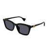 Temple Logo Rectangular Sunglasses Men's Black