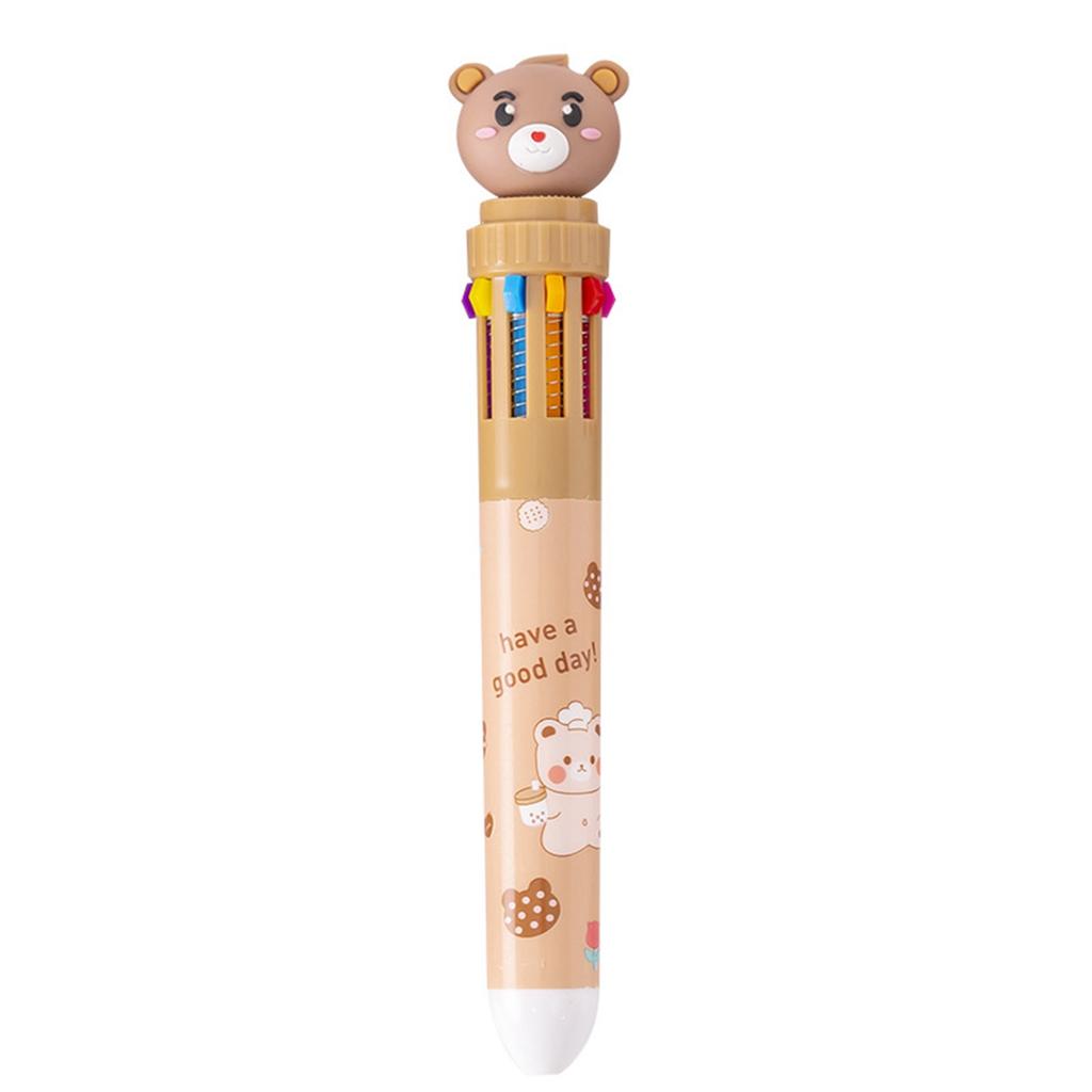 8Pacm 1k 0.5m0-in-1 Multicolor Ballpoint Pen 10 Colors Retractable Bear Ballpoint Pens For School Supplies Students Children Gifts5ml