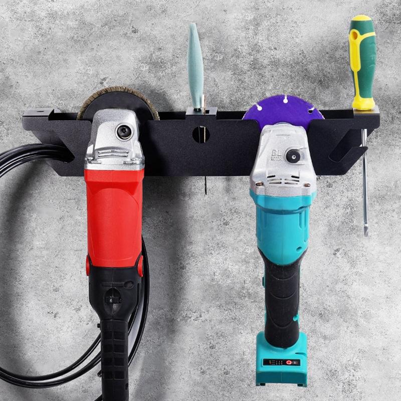 Держатель для угловой шлифмашины, стойка для хранения, с крюком для шнура, настенный кронштейн для резаков, полировальных машин, для гаража и рабочей зоны