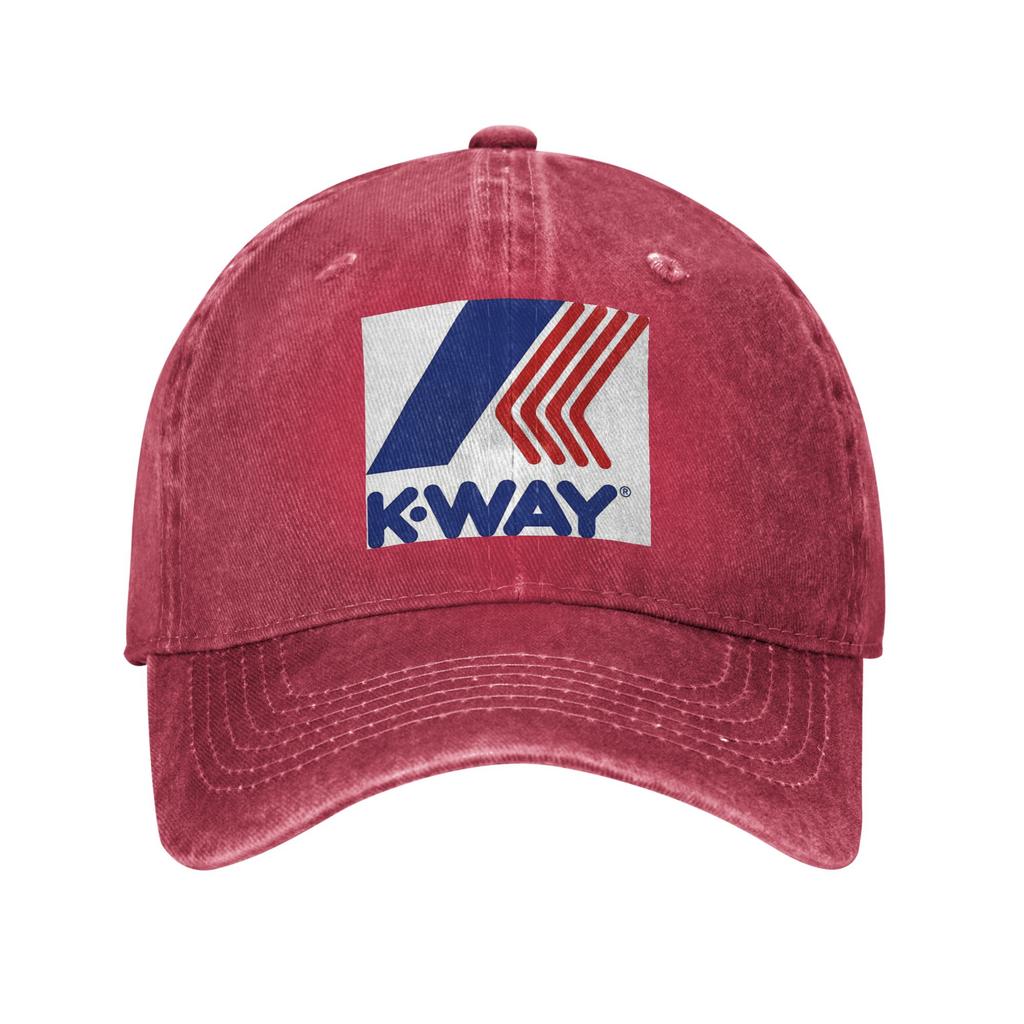 Кепка из стираного денима с логотипом K-Ways Повседневные бейсболки Регулируемая кепка Летние универсальные бейсболки