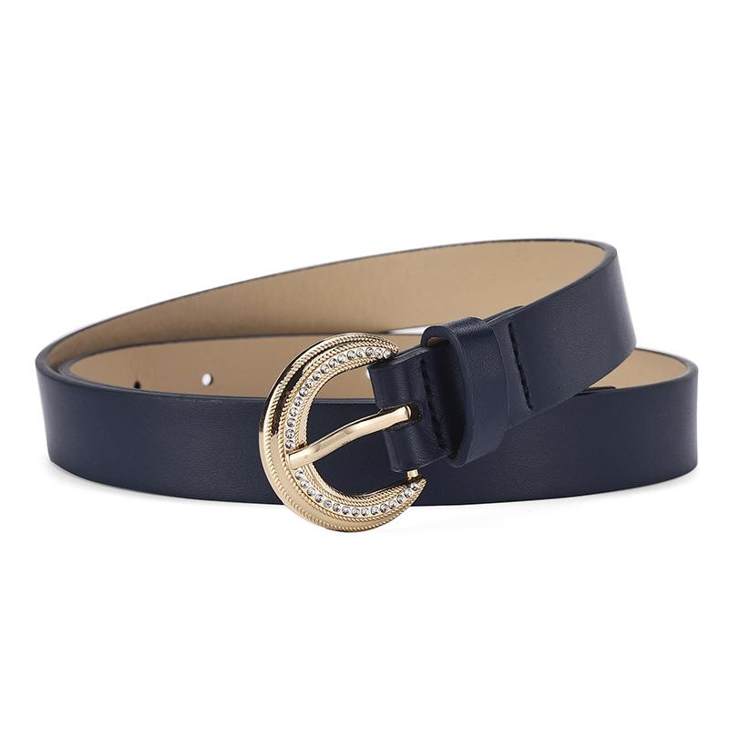 Женский элегантный простой декоративный ремень с пряжкой из сплава, инкрустированной стразами, высококачественный женский ремень Tide