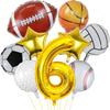 1set Sports Balloons 18inch Football Basketball Baseball Volleyball Soccer Foil Ballon for Sport Theme Birthday Party Decoration