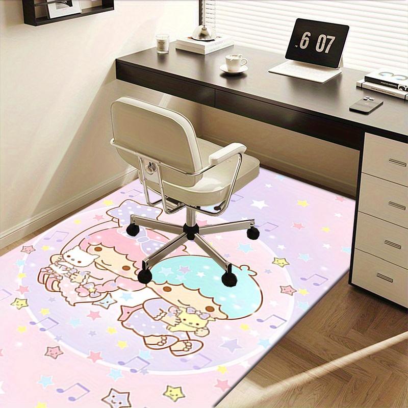 Office Rug Little Twin Stars, Sanrio Characters Anti-Slip Rug, Machine Washable for Living Room, Bedroom, Office, Multiple Sizes, Bedroom Mat, Decorat