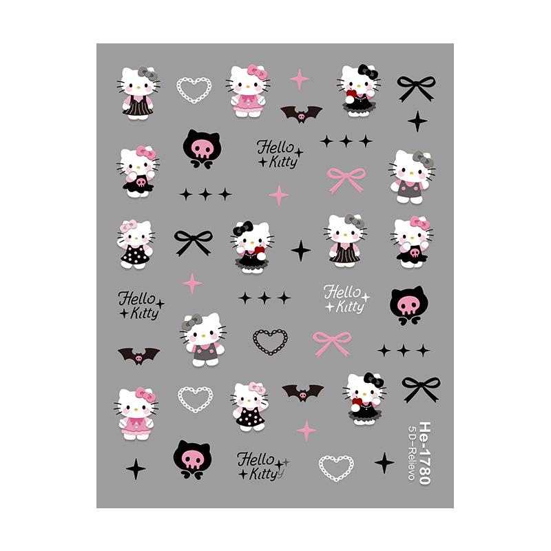 Redanco 5D тисненые наклейки для ногтей Hello Kitty - 3D клейкие декали