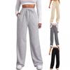 Trendy Women's High-Waisted Wide-Leg Sweatpants with Elastic Drawstring for Comfort