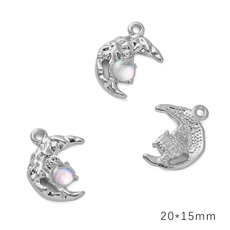 Подвеска из алмазного сплава в форме сердца, звезды и луны, ожерелье, браслет, серьги, аксессуары для ювелирных изделий своими руками