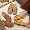 Внутренне увеличивающие рост туфли полутапочки с носками ретро ленивые туфли для женщин милые шлепанцы с дырочками
