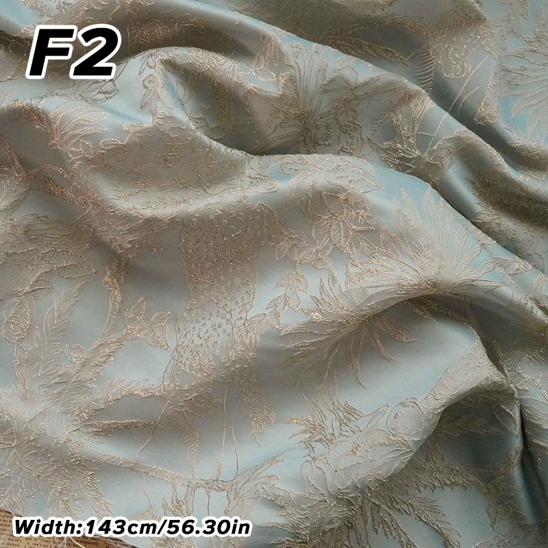1M Роскошная Золотая Шелковая Ткань Жаккардовая Ткань с Тиснением Цветов Тканая Парчовая Ткань Одежда Платье Костюм Сумка Обивка DIY Швейная Ткань